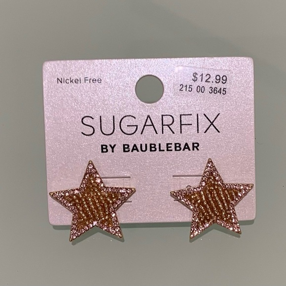 BaubleBar Jewelry - NWT Sugar Fix Gold Beaded and Jewel Star Earring Pierced Studs